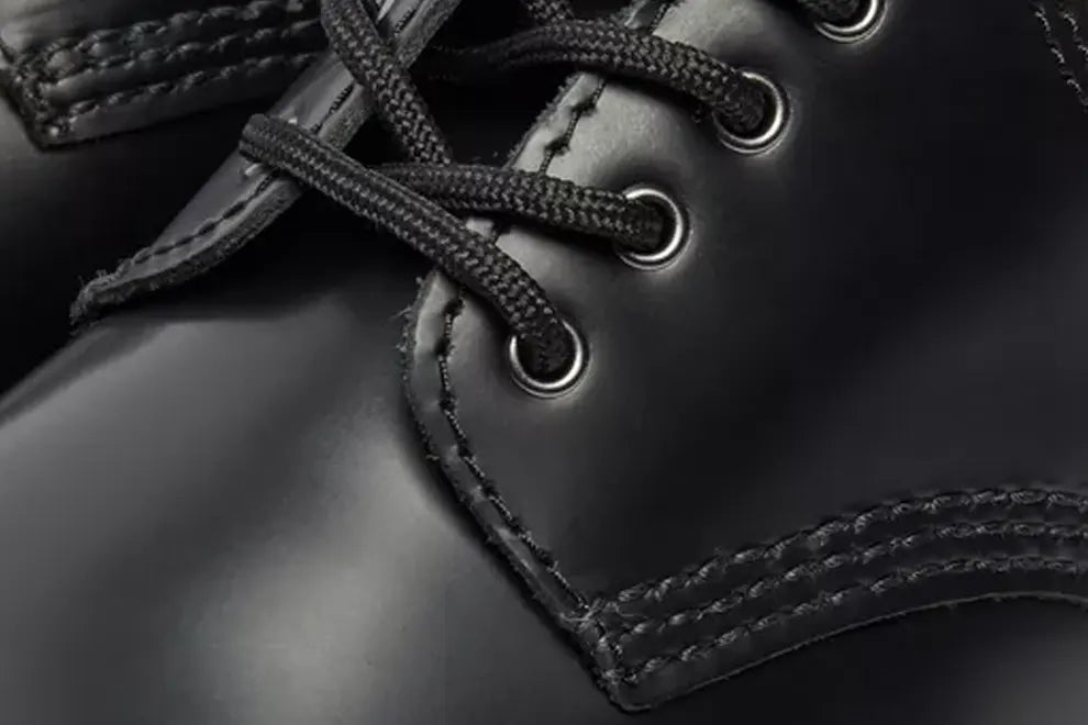 8053 Black Leather Platform Casual Shoes