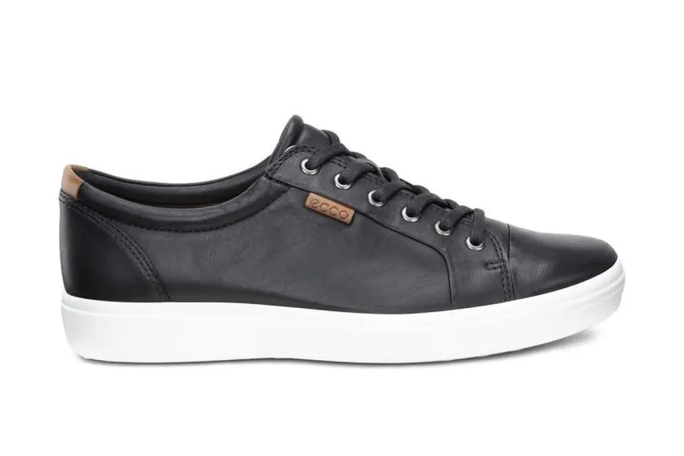 Ecco Soft 7 M Sneaker Lace Up Black Droid Leather