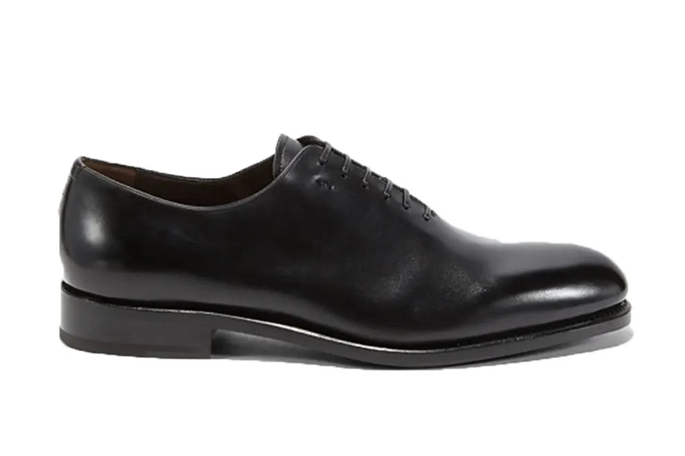 Ferragamo Mens Angiolo Tramezza Whole-Cut Leather Lace-Up Shoes