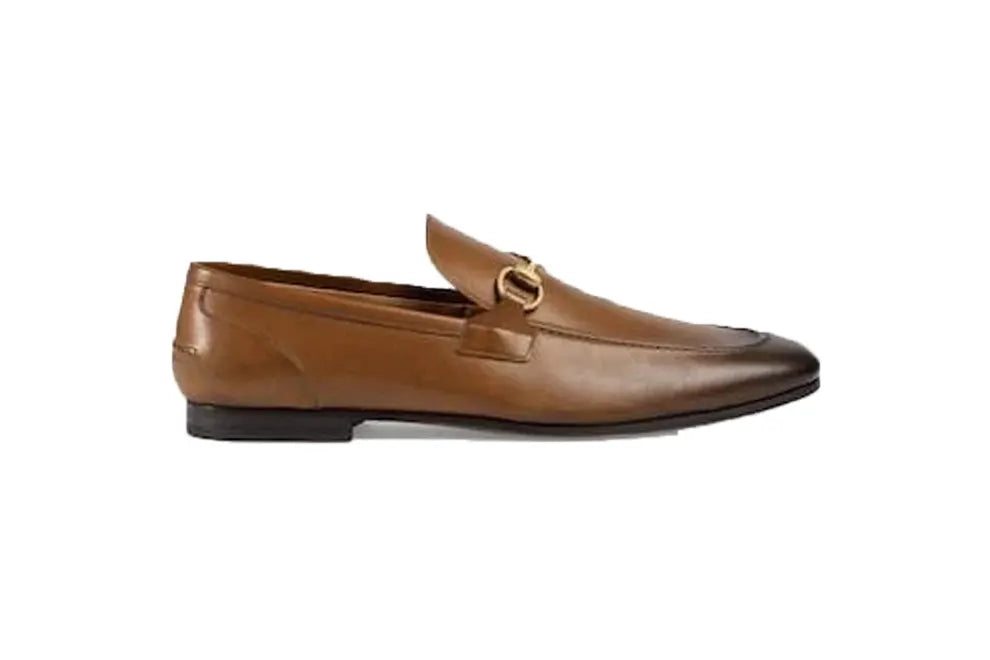 Gucci Men's Jordaan Brown Leather Loafers