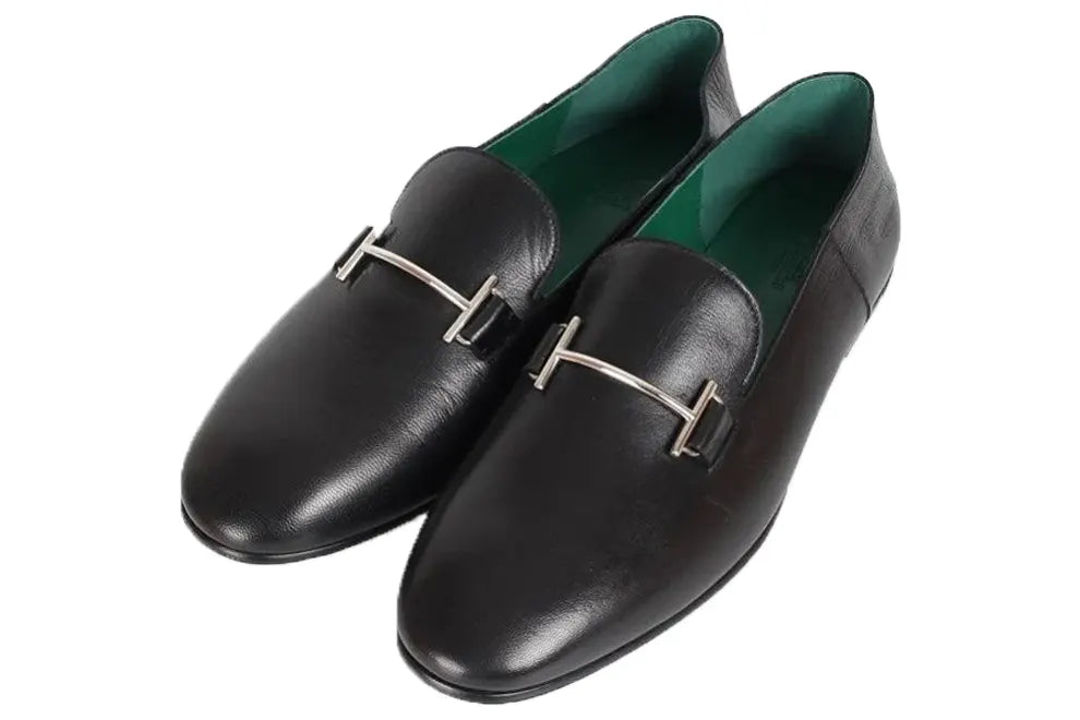 Hermes Saga Leather Loafers