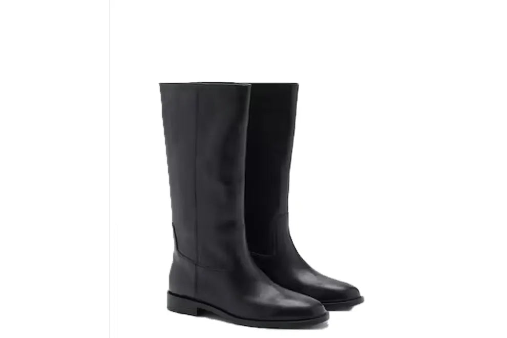 Knee-high leather Black Boots