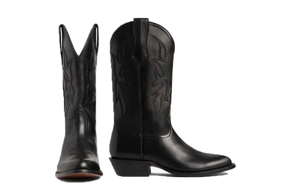 Mens Maverick Black Cowboy Boots