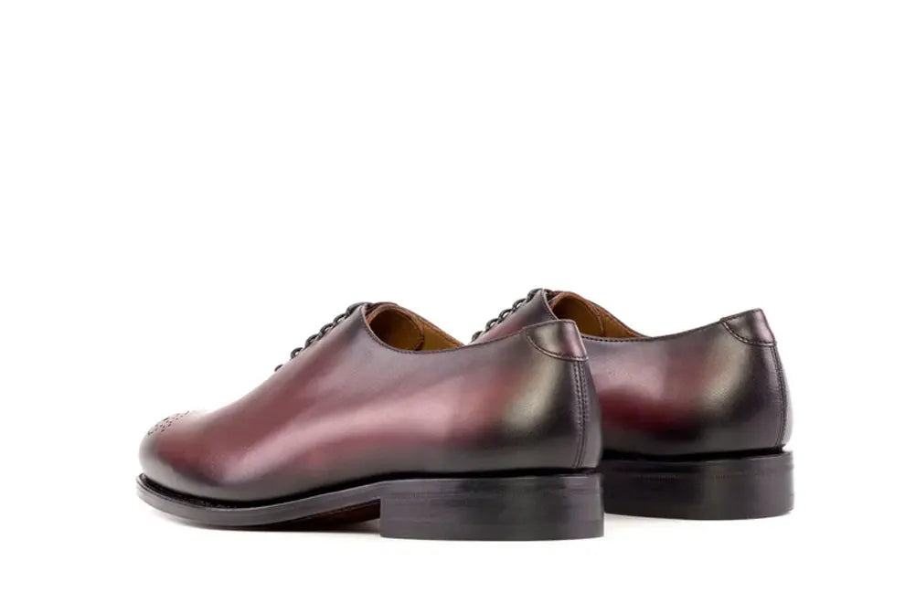 Men's Burgundy Leather Wholecut Oxfords