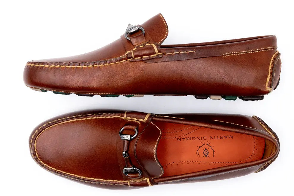 Monte Carlo Saddle Leather Horse Bit Driving Loafers