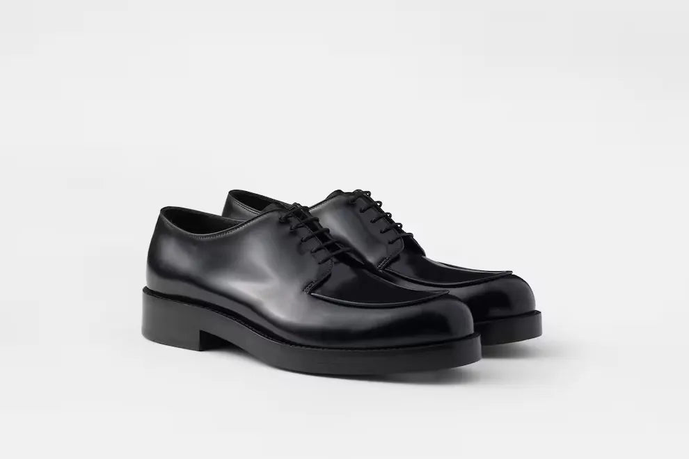 Prada Brushed Leather Derby Shoes