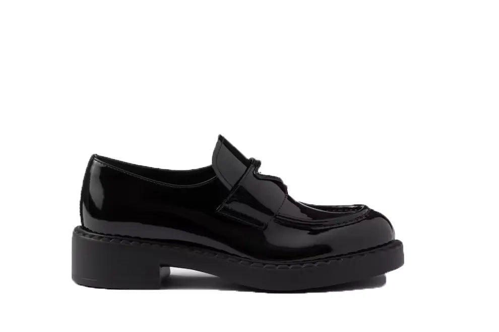 Prada Chocolate Patent Leather Loafers
