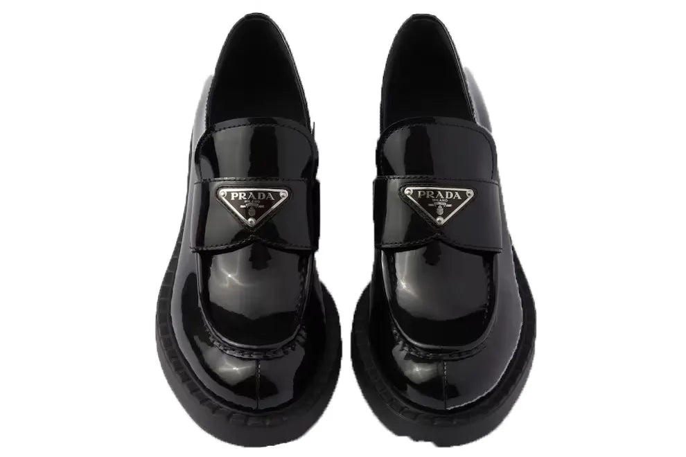 Prada Chocolate Patent Leather Loafers