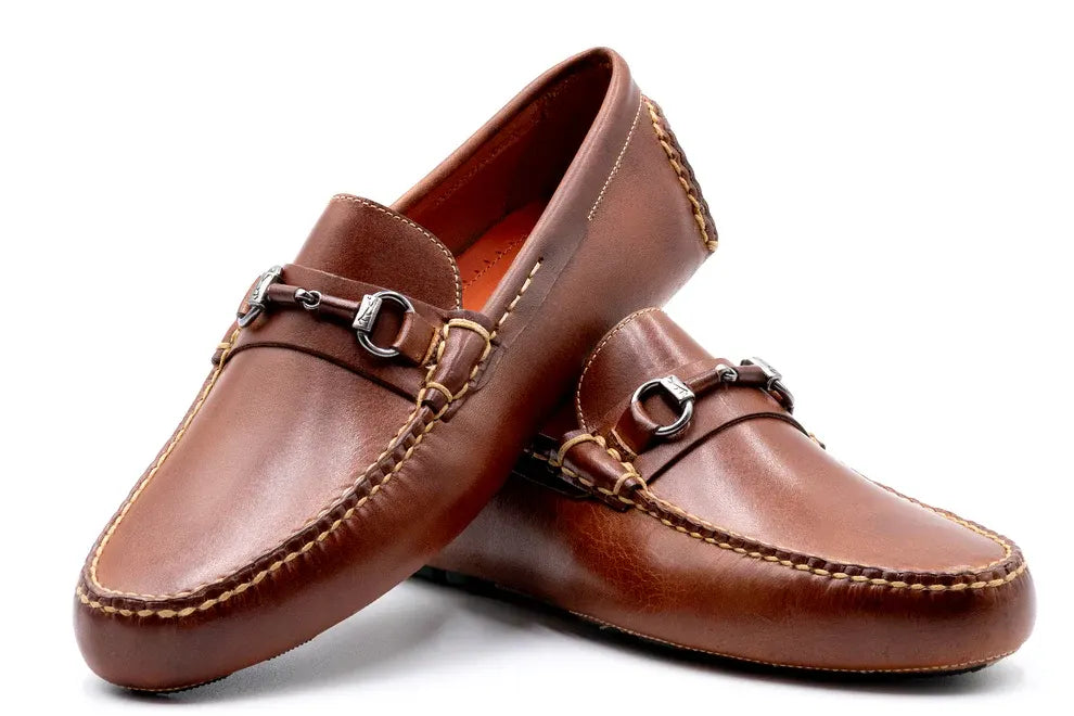 Monte Carlo Saddle Leather Horse Bit Driving Loafers