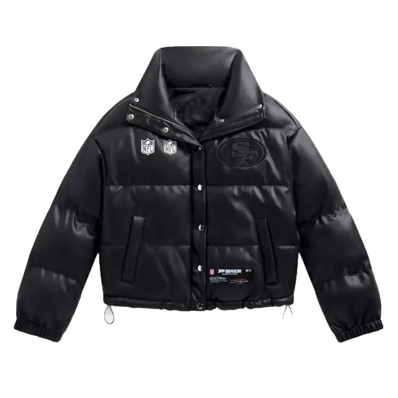 San Francisco 49ers Off Season Faux Leather Puffer Jacket