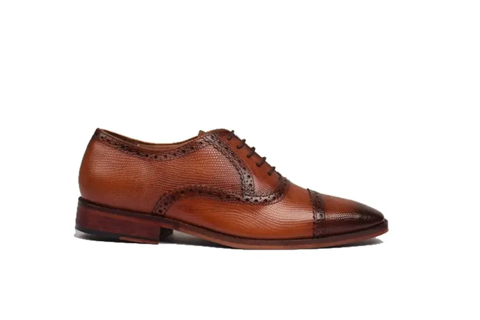 Wingtip Captoe Classy Brown Italian Leather Shoes