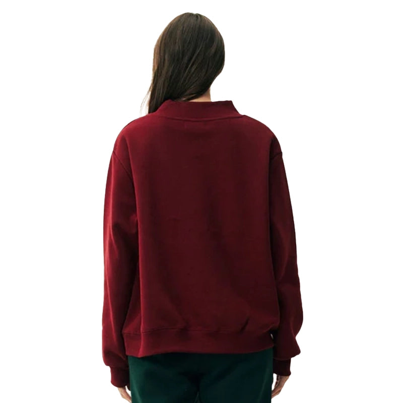 Parke Holiday Varsity Mockneck Maroon Sweatshirt