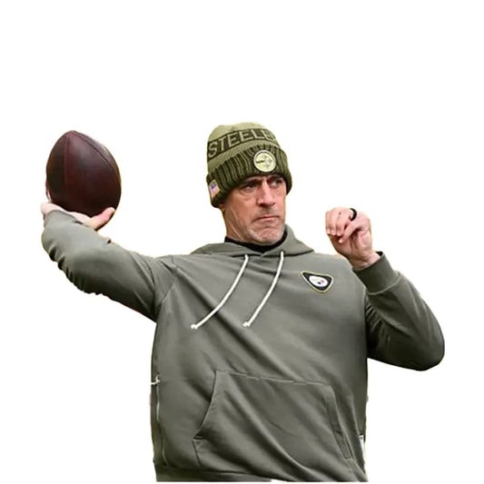 Aaron Rodgers Pittsburgh Steelers 2025 Salute to Service Hoodie