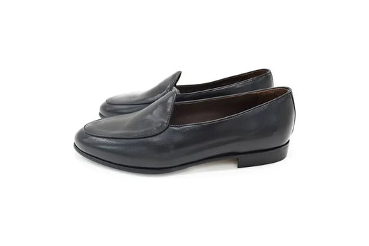 Berwick 1707 Classic Belgian Loafer Black Deerskin