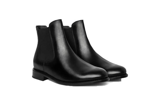 Black Leather Chelsea Boots