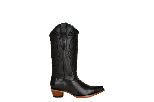 Black Leather Cowboy Boots