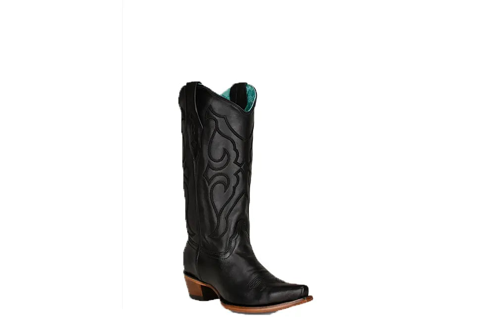 Black Leather Cowboy Boots