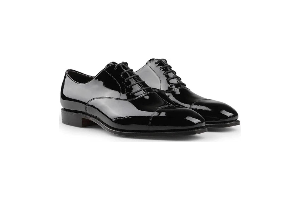 Carmina Black Rain Patent Leather Oxford Shoes