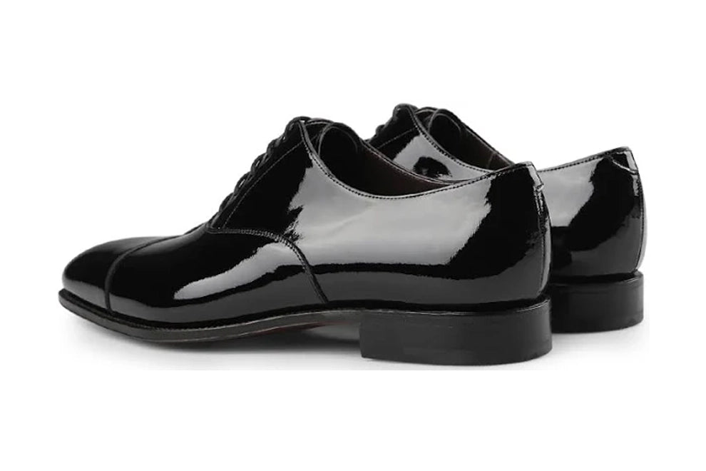 Carmina Black Rain Patent Leather Oxford Shoes