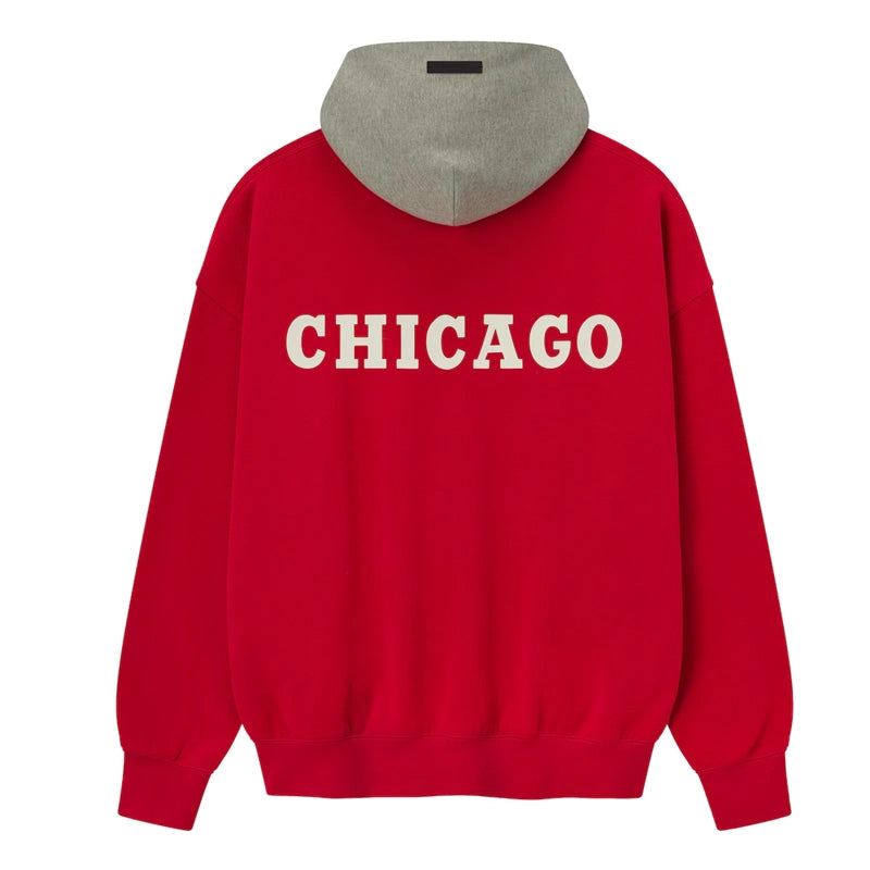 Chicago Bulls Fear of God x NBA Red 90’s Hoodie