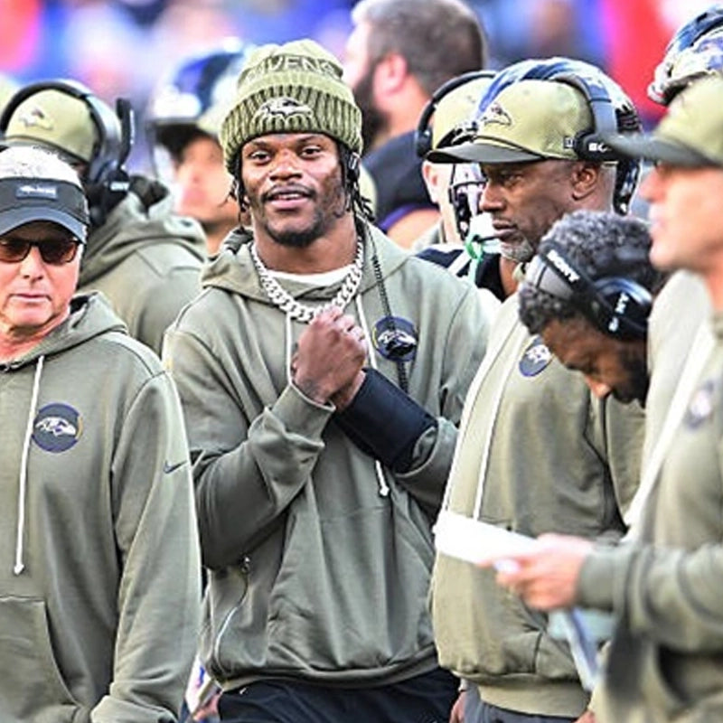 John Harbaugh Baltimore Ravens 2025 Salute to Service Hoodie