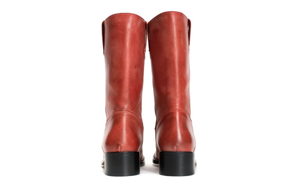 Dico Julia Escovado Red Leather Boots