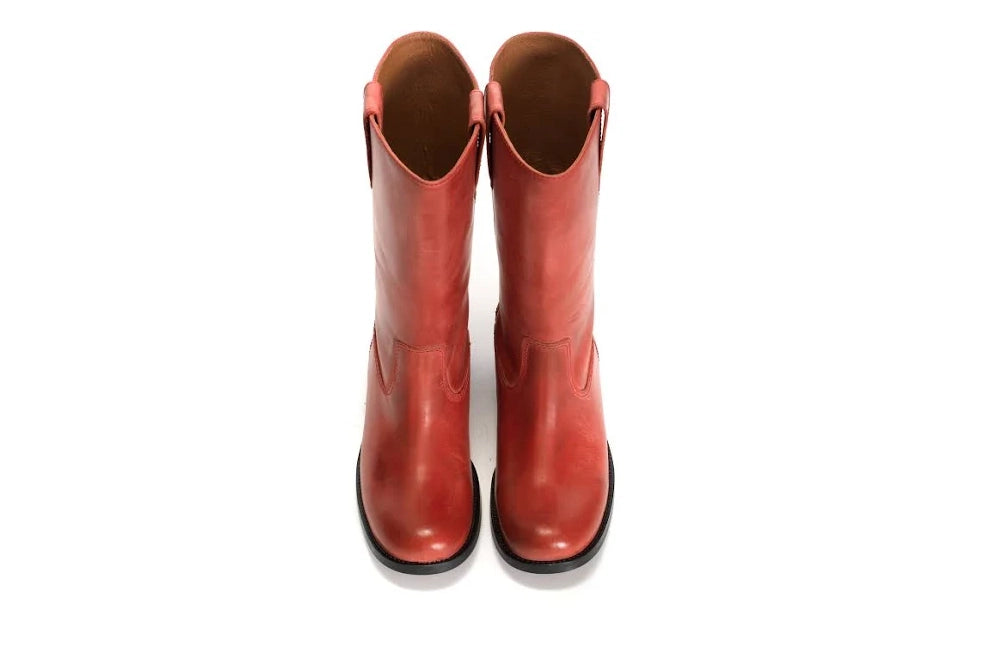 Dico Julia Escovado Red Leather Boots