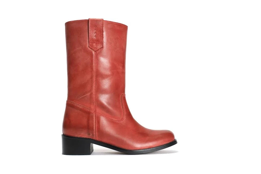 Dico Julia Escovado Red Leather Boots
