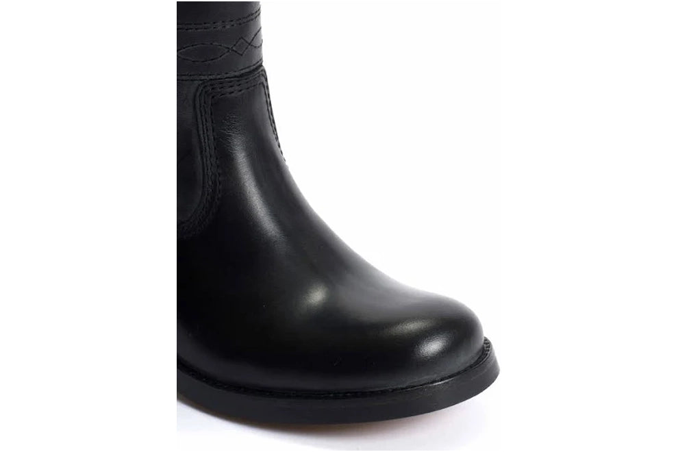 Dico Julia Western stitch Escovado Black Leather Shoes
