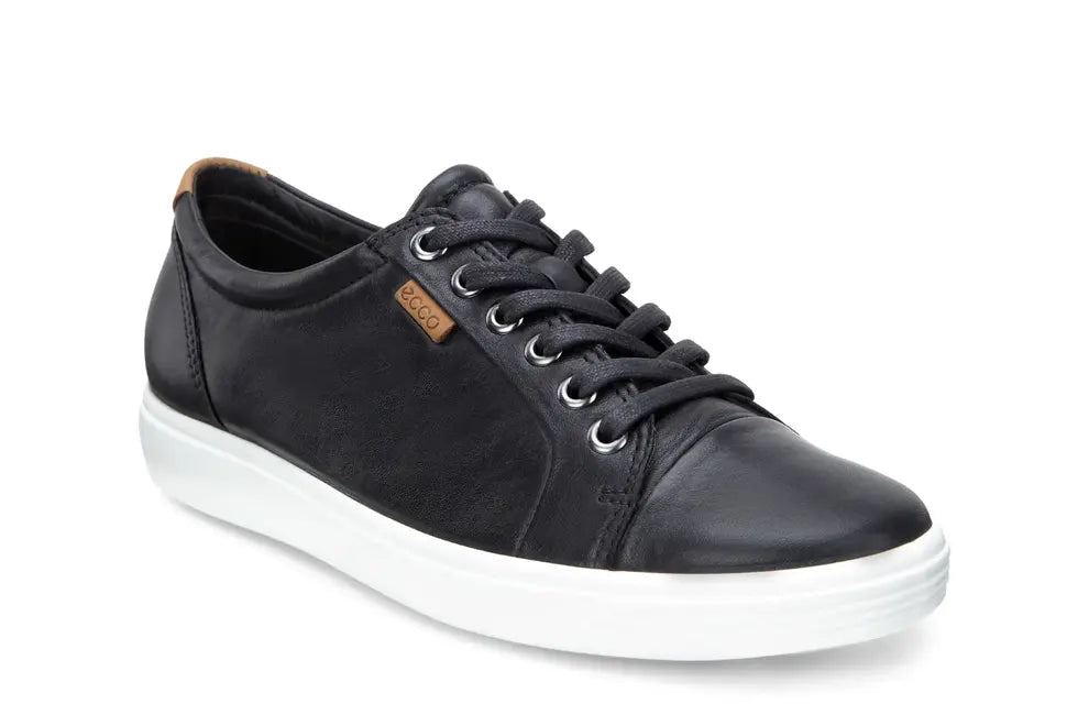 Ecco Soft 7 M Sneaker Lace Up Black Droid Leather
