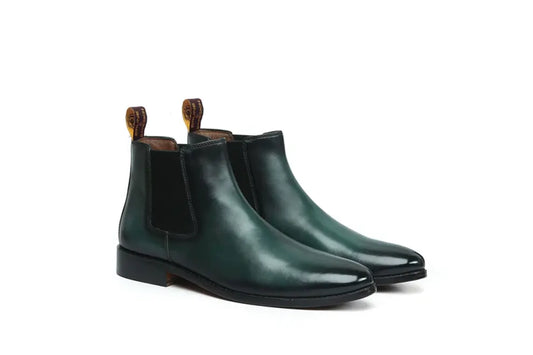 Green Leather Boots