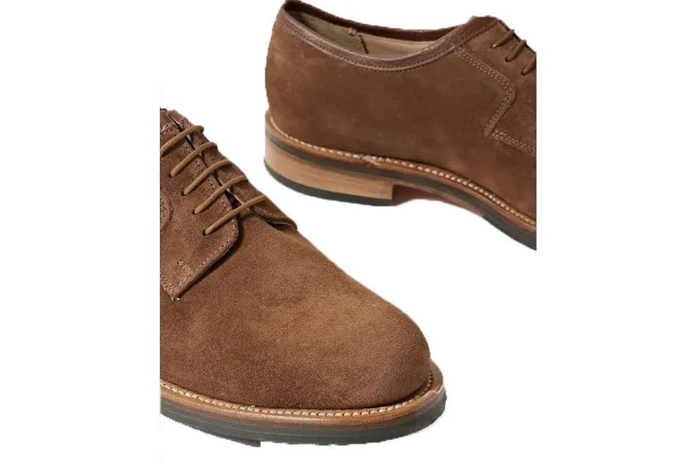 Grenson Camden Leather-Trimmed Suede Derby Shoes