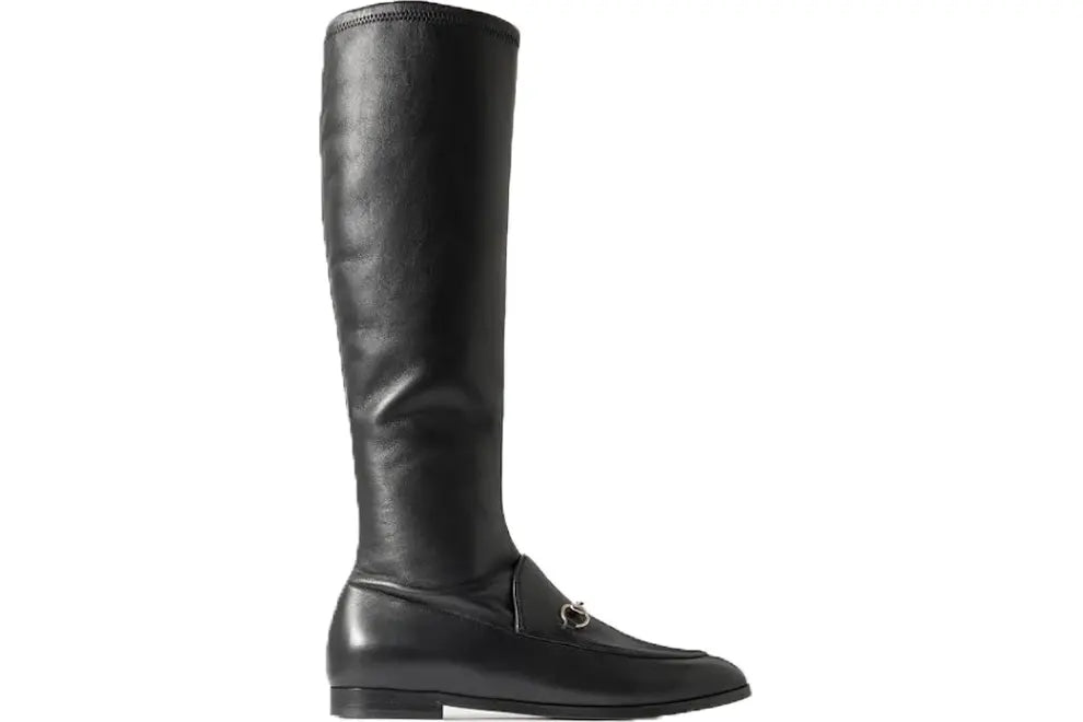 Gucci Jordaan Horsebit-detailed Leather Knee Boots