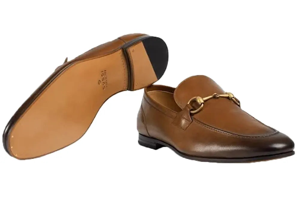 Gucci Men's Jordaan Brown Leather Loafers