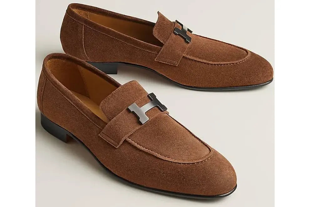 Hermès Paris Suede Loafer Men's