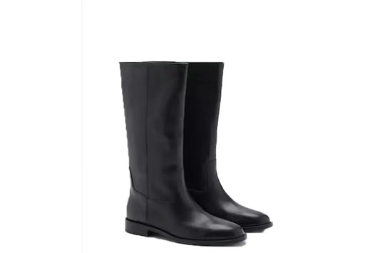 Knee-high leather Black Boots