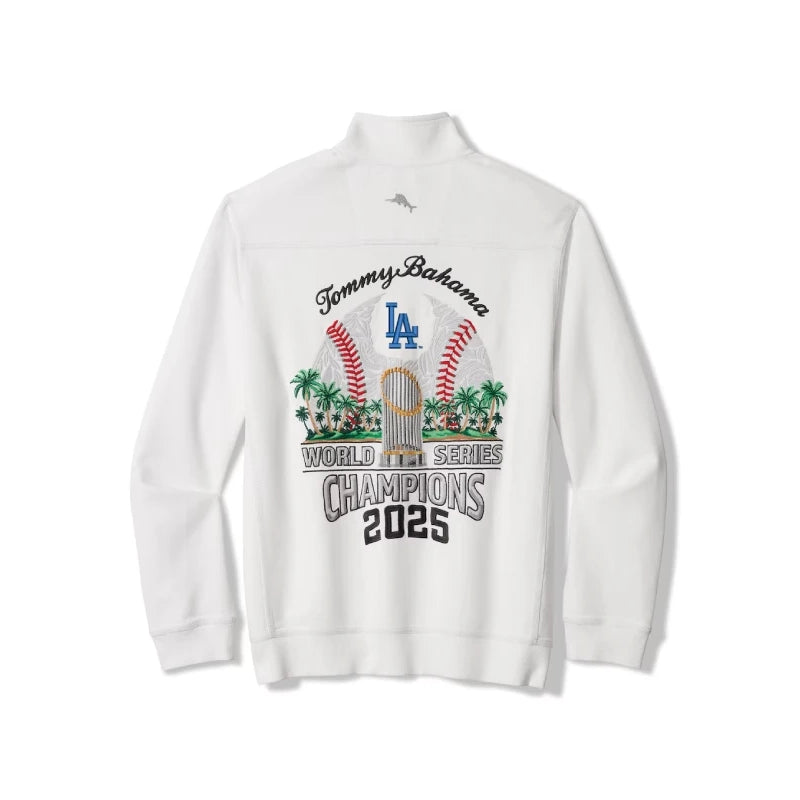 LA Dodgers Tommy Bahama 2025 World Series Champions Half-Zip Jacket