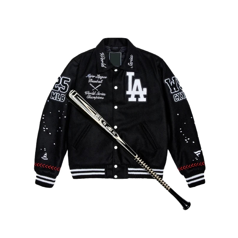 LA Dodgers Joshua Vides x Fanatics World Series Champions Varsity Jacket