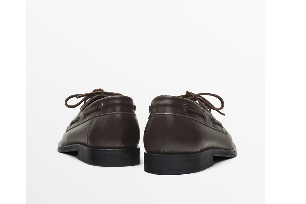 Men Brown Leather Deck Shoes