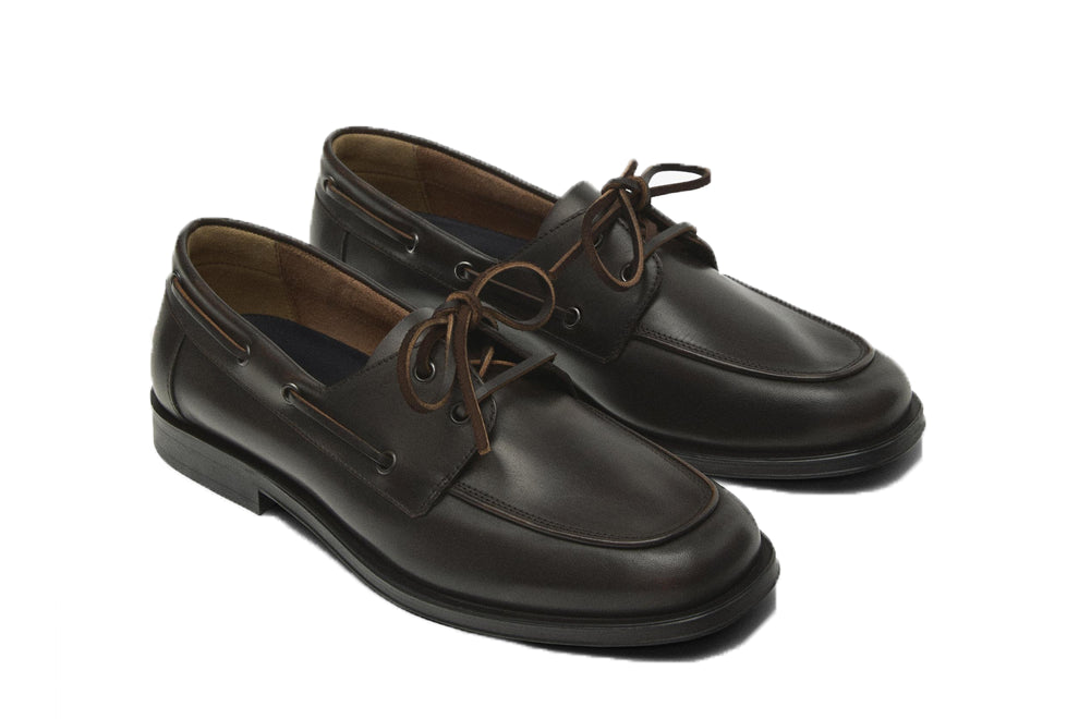 Men Brown Leather Deck Shoes