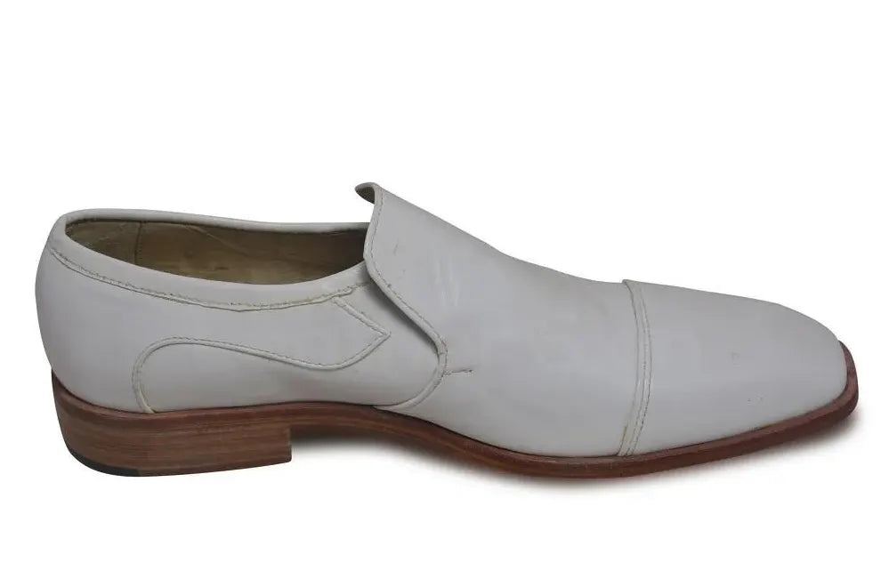 Men White Slip-On Genuine Leather Shoes