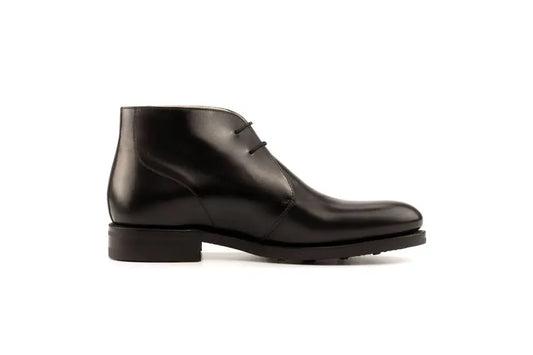 Men's Black Leather Chukka Boots