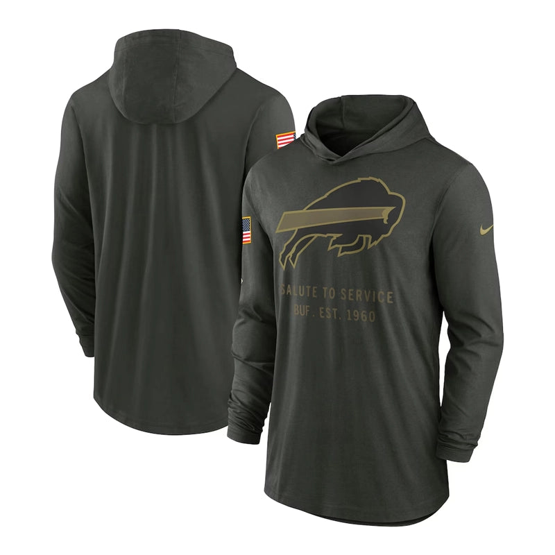 Buffalo Bills Nike Forest Green 2025 Salute to Service Sideline Dri-FIT Hoodie
