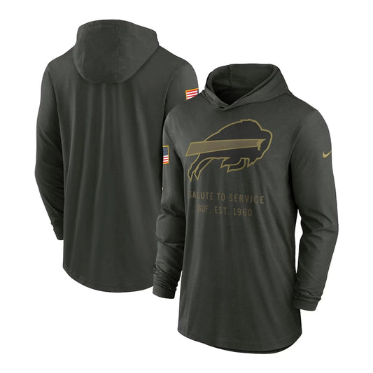 Buffalo Bills Nike Forest Green 2025 Salute to Service Sideline Dri-FIT Hoodie