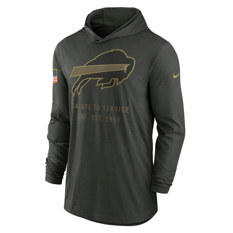 Buffalo Bills Nike Forest Green 2025 Salute to Service Sideline Dri-FIT Hoodie