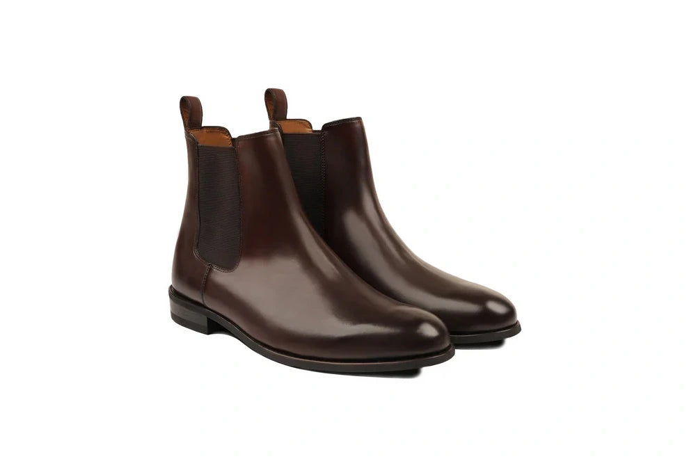 Dark Brown Calf Leather Chelsea Boot