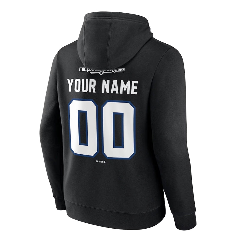Los Angeles Dodgers Black 2025 World Series Champions Custom Name & Number Hoodie