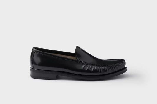 Mens Prada Brushed Leather Loafers