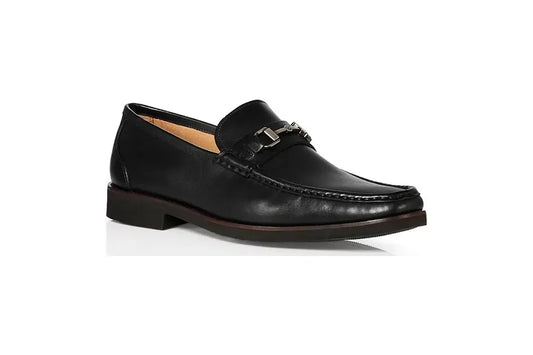 Men's Leather Bit Loafers In Black