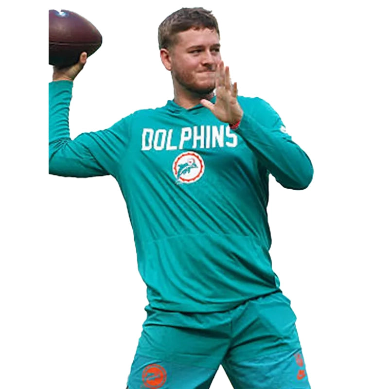 Quinn Ewers Miami Dolphins Long Sleeve Hoodie T-Shirt